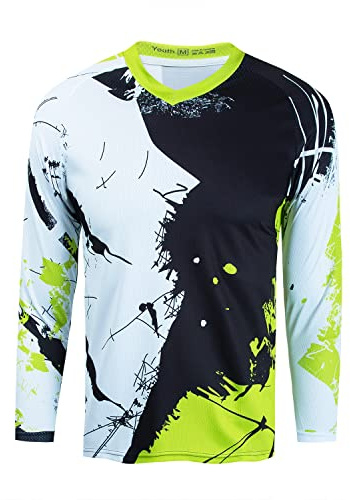 Camiseta de ciclismo para niños, de manga larga, para motocross, bicicleta de montaña, ropa de descenso, 8 Años