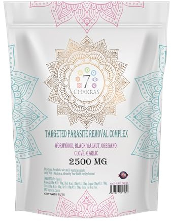 7C Wormwood Parasite Capsules | 30 Wormwood Black Walnut Capsules - 500mg Worm Wood Herb & 500mg Black Walnut per Serving with Oregano, Clove & Garlic | Non-GMO & Gluten Free | Made in the UK