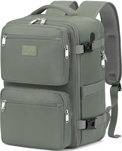 LYNXCHER Sac a Dos Voyage Cabine Avion 45x36x20 pour easyjet Bagage Cabine Sac à Dos Voyage 30 L Bagage à Main pour Femme Homme Ordinateur Portable 15.6 Pouces(Vert Clair,M)
