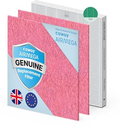 COWAY Air Purifier Airmega Mighty AP-1512HH & 200M Replacement Filter Set for Pet Lovers, Includes 2 Pet Deodorisation Filters & 1 GreenHEPA Filter in One Pack, Last Up to 1 Year