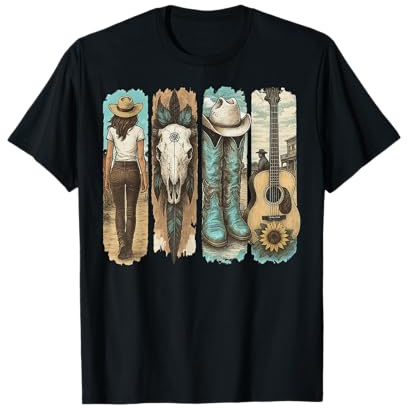 Cowgirl Filles Country Femmes Cowboy Tendance Western T-Shirt
