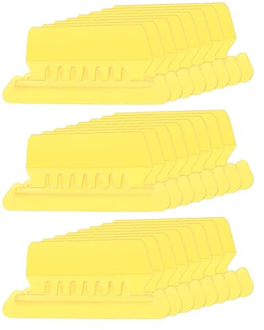 PATIKIL 3 Inch File Folder Labels, 24pcs File Folder Tabs with Inserts Labels Plastic Clear for Hanging File Binders Quick Identification Organizer, Yellow Slot