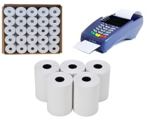 Termopappersrullar 50 stycken – 57 mm x 30 m | Ø 12 mm | BPA-fritt termopapper | kvittorullar för EC-enheter, kassor, kvittoskrivare | hög vit och hållbar