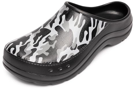 Ladeheid Sabot Homme à Motif Camouflage - Sabots de Jardin Imperméable Chaussure Homme en EVA Ultralégère et Antibactérien pour Le Travail Cuisine Maison Extérieur Clogs LA-CA-26