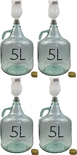4 x Set bonbonne der fermentation 5 l + bouchon + tubes de fermentation