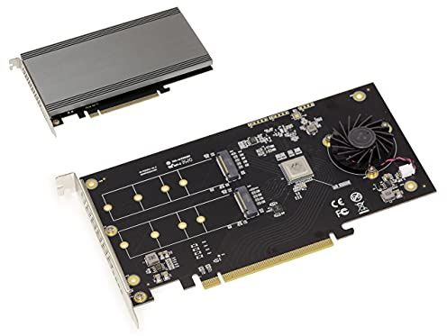 KALEA-INFORMATIQUE Scheda controller PCIe 3.1 x16 per 2 SSD M.2 NVMe M Key (M2 NGFF). RAID HARWARE 0 1 con chipset MARVELL 88NR2241
