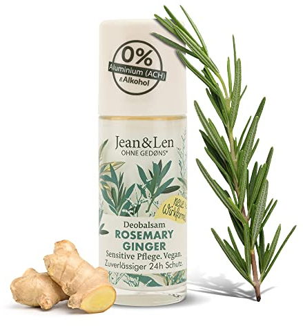 Jean & Len Deobalsam Rosemary & Ginger, schenkt auf natürliche Weise bis zu 24h Deo-Schutz, sensitive Pflege, Ideal auch nach der Rasur, Deo ohne Aluminiumsalze & Alkohol, vegan, 50 ml