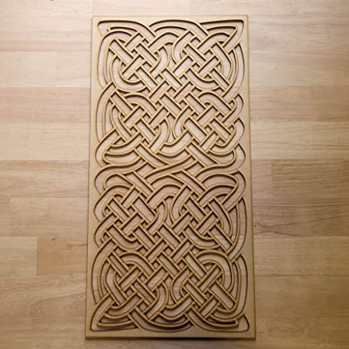 Celtic Knot Panel Screen Radiator Cabinet wall Decorative Screening-grille- Perforated MDF panel (600x300mm) 0074 (3mm thick MDF Primed White)