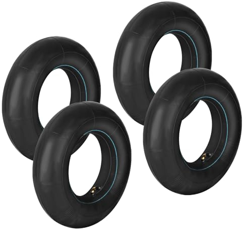KingSaid Lot de 4 chambres à air 13 x 5,00-6 pour valve de pneu - Accessoires avec valve intérieure pour roue de brouette - Tuyau standard de rechange