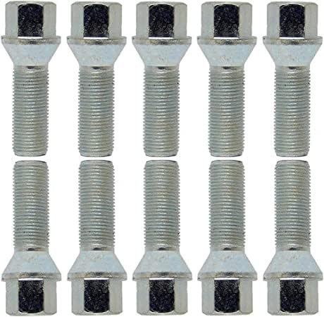 Tracer 10 bulloni per ruota, conici, in argento, M14 x 1,5, 35 mm