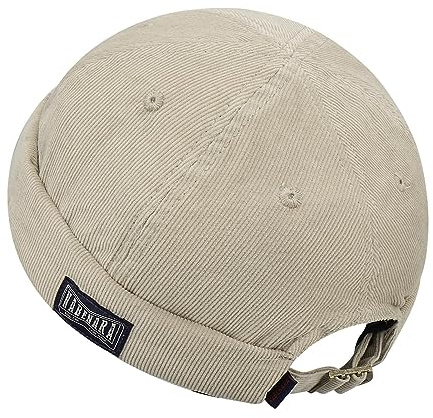 Clakllie Corduroy Docker Cap sjömansmössa män sommar utan skärm justerbar hamnmössa ledig skeppsmössa fashionabel brimless hatt huvudbonad sjömanskeps