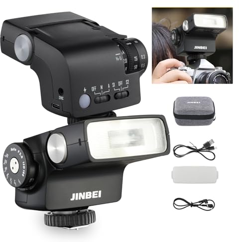 JINBEI Hi-5 Camera Retro Flashes, Speedlite GN16 with S1/S2 Photo-Sensitive Modes, CCT 6000K±200K, Built-in for Sony Canon Nikon Fuji Olympus Hot Shoe Cameras
