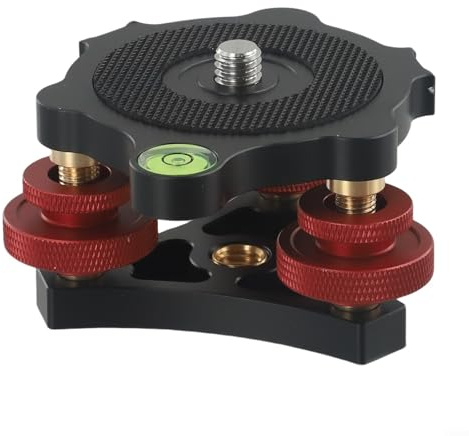 DAZZLEEX Tripod Leveling Base, Adjustable Precise Angle Aluminum Alloy Tripod Head Leveling Base For Macro Panoramic Photography