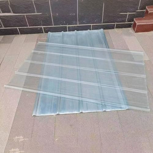 Placa Ondulada FRP,Tablero Corrugado Para Techo De 1,5mm,Tablero Corrugado Para Invernadero,Tablero De Revestimiento De Techo A Prueba De Rayos UV Y Lluvia,Para Garajes (0.9×1.2m/35×47in,1pcs)