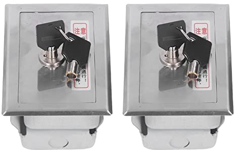 Cajas de Interruptor de Acero Universal de Ingeniería de Llave de 2 Piezas de 2 Piezas con Teclas un Accesorio de Puerta Set