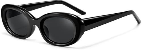 SUNGAIT Gafas de sol polarizadas ovaladas retro para mujer estrechas y modernas con protección UV400