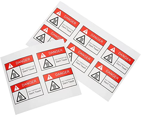 BESTYASH 10 pezzi Etichette Adesive Alta Temperatura Non Toccare per Superfici Calde Sicurezza Lavoro