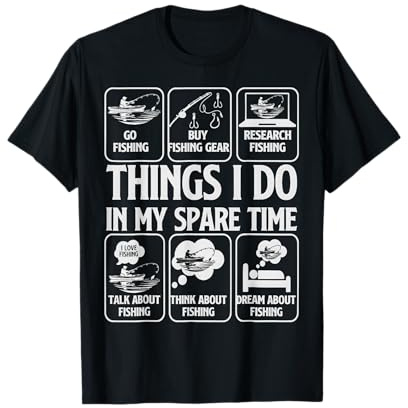 Things I Do in My Spare Time Fishing Boys Funny Fisherman T-Shirt
