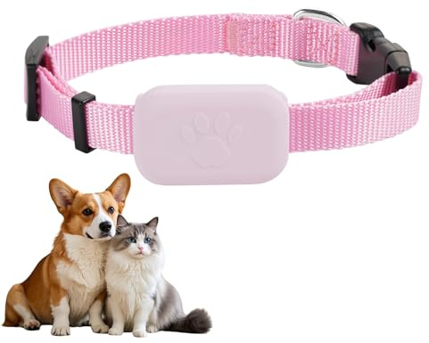 Traceur GPS Chat Chien, Traceur Pour Animaux, Sans Abonnement Mensuel, Étanche, Bluetooth, Collier Réglable, Localisation GPS, Longue Durée De Vie De La Batterie, Compatible Avec iOS Et Android (rose)