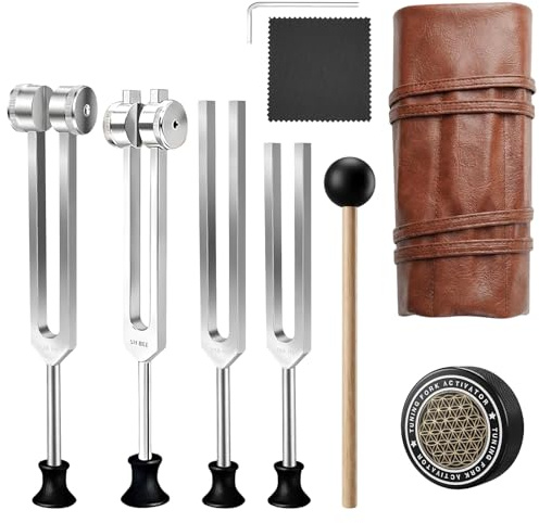Tuning Forks for Healing Set, Sound Healing with Activator & Wooden Mallet