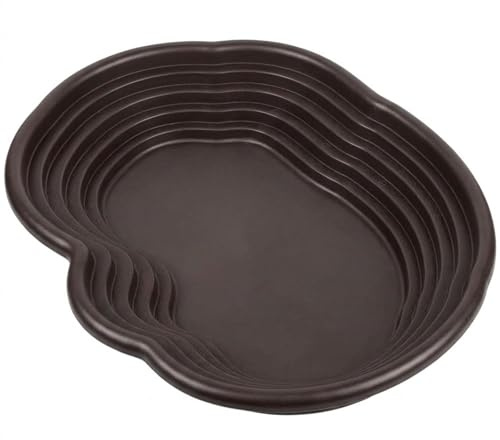 Plat d'eau Tortue avec Rampe et Plate-Forme,Piscine Tortue terrestre,Bol d'alimentation pour Reptiles, Facile à Changer l'eau, Intégrée l'aménagement paysager