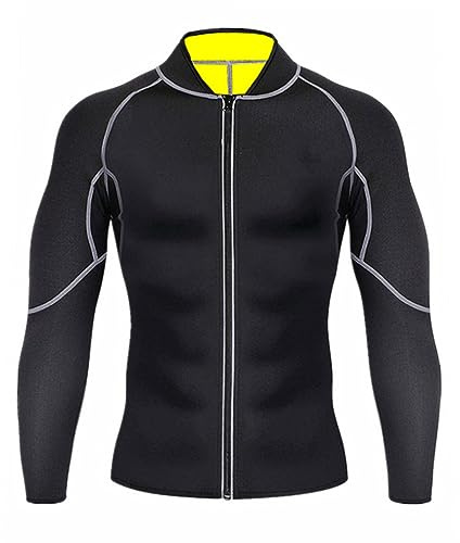 XUXHOU Långärmad Våtdräkt för Män Polyvinyl Alkoholfiber Våtdräkt för Män Toppjacka L Storlek Tight Fit Andningsbar Värmestöd för Dykning Simning Fitness Yoga Herr