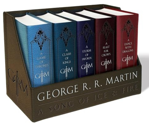 George R. R. Martin's A Game of Thrones Leather-Cloth Boxed Set (Song of Ice and Fire Series): A Game of Thrones, A Clash of Kings, A Storm of Swords, ... A Dance with Dragons (A Song of Ice and Fire)