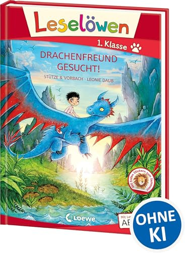 Leselöwen 1. Klasse - Drachenfreund gesucht! (Großbuchstabenausgabe): Mit Leselernschrift ABeZeh - Erstlesebuch für Kinder ab 6 Jahren