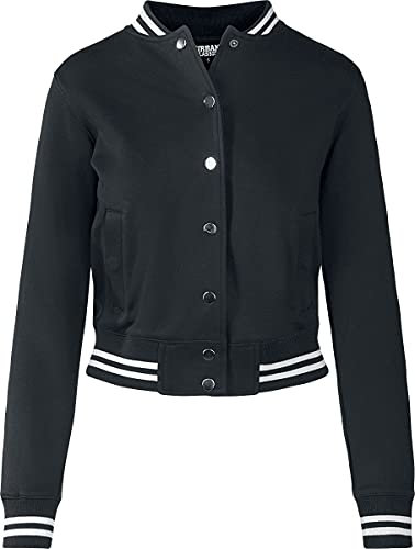 Urban Classics Damen Ladies College Sweat Jacket Sweatjacke,, per pack Schwarz (blk/blk 00017), X-Large (Herstellergröße: XL)