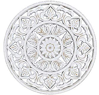 MC Trend Wandhänger Blumen Wand-Bild Deko Shabby Stil Vintage Geschenk-Idee Wohnbereich (Wandhänger Rund Groß)