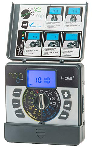 Centralina Irrigazione Elettrica I-Dial Rain 6 Vie 24 VAC Con Trasformatore Esterno| Ampio Display Retroilluminato| 4 Cicli d'Irrigazione Indipendenti