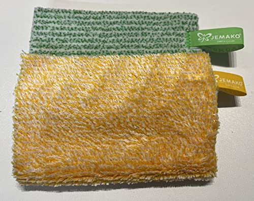 Jemako DuoTuch 18x24 cm Faser GELB + GRÜN - 2ER Pack -