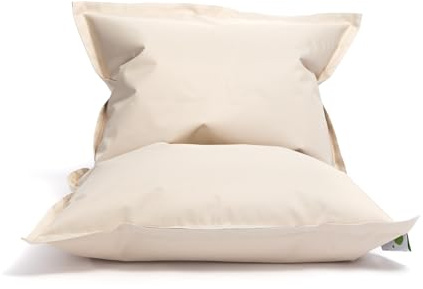 Ecopuf - Sako sittsäck för utomhusbruk - Beanbag för rummet - Stilren tygkudde - Relaxfåtölj - Storlek S - 140x100 - Krämfärgad Nc18