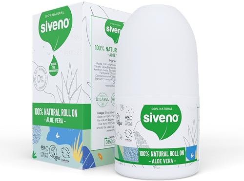Siveno 100% Natürliches Anti-Schweiß Deodorant für Männer, Herbal Stain-Free Stick Man Roll-On - 50ml, kein Aluminium, kein Paraben, kein SLS, recyclebare Verpackung, umweltfreundlich, Gre | Aloe Vera
