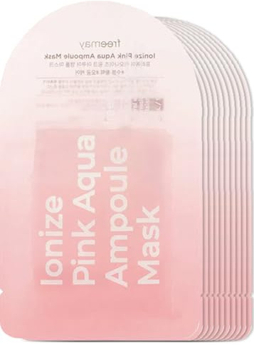 freemay Pink Aqua Ampoule Mask with Camellia Sinensis Leaf Deeply Moisturizing for a Tighter-Feeling & Refined Look All skin types Eve Vegan Certified 10 Sheets (Ionize Pink Aqua)