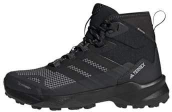 adidas Uomo Terrex Skychaser Ax5 Mid Gore-Tex Climawarm+ Hiking Shoes, Core Black/Core Black/Carbon, 42 2/3 EU