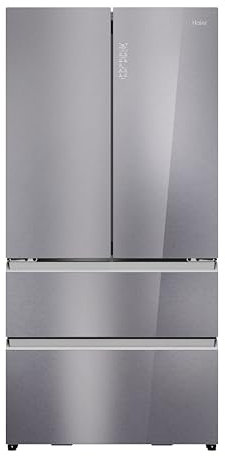 Haier FD 90 Series 7 HFR79F19EFGK - Frigorífico Puerta Francesa, Cajones DirectAccess, Motor Inverter, Fabricador Hielo, MyZone, HumidityZone, Total No Frost, 90x190cm, 703L, Daylight, Glass Inox Look