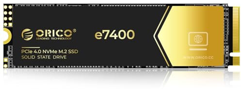 ORICO 1TB NVMe SSD M.2, PCIe 4.0X4 - Bis zu 7400MB/s M2 SSD, 3D NAND Flash M.2 2280 Internes Solid State Laufwerk, Kompatibel mit macOS Windows für Gamer und Kreative-e7400