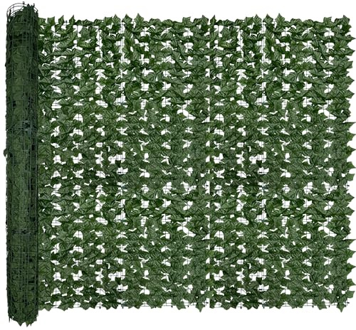 DOPGIB Artificial Ivy Privacy Fence Roll Screen,128 by 72 (64 SQFT) UV-Anti Faux Hedge Fence and Fake Ivy Vine Leaf Wall Panels for Indoor&Outdoor Green Backdrop, Garden Greenery Decor