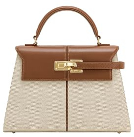 JW PEI Women's Elise Top Handle Bag - Brown Canvas - Large