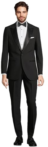 Steffen Klein Herren Premium Smoking Slim-Fit Anzug Set 5-teilig mit Weste, Fliege und Einstecktuch - Hochzeitsanzug