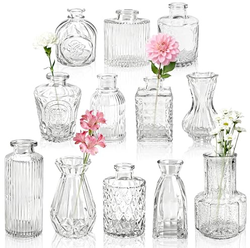 BTSD-home 12-pack glasknoppvaser för bröllopsbord, bordsdekoration