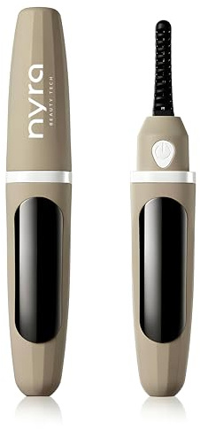 Nyra Rizador de Pestañas por Calor Eléctrico – 3 Niveles de Temperatura (65°C/85°C/95°C) – Recargable por USB, Portátil, Batería 150mAh, Rizado Duradero y Natural en Segundos