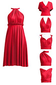 Vestido corto infinito para dama de honor, convertible, vestido midi multidirección