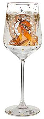 Goebel Copa de vino Artis Orbis 66-926-64-1 de Alphonse Mucha (cristal, 8,5 x 8,5 x 25 cm)