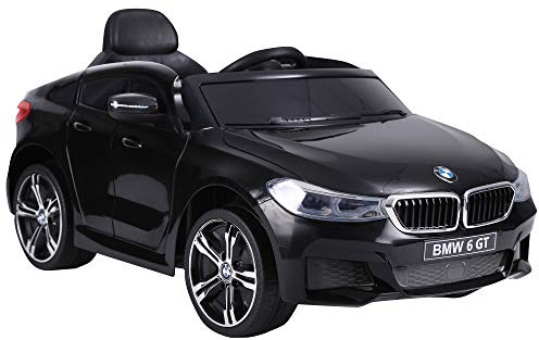 HOMCOM Macchina Elettrica per Bambini BMW 6GT 6V, Macchina Telecomandata con Musica e Fari LED, MP3, Clacson, 106 x 64 x 51 cm, Nero