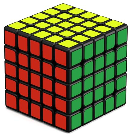ROXENDA Cubo de Velocidad,Cubo Mágico Speed Cube Etiqueta Súper Duradera con Colores Vivos (5x5x5)