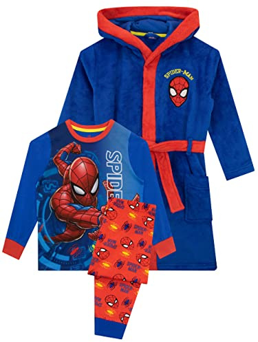 Marvel Boys Dressing Gown Set Spiderman 7-8 Years Blue