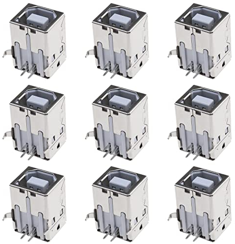 YINETTECH 30Pcs USB 2.0 Type B Female Jack Socket Connector Repair Replacement Adapter for PCB Board Projector Printer USB Socket