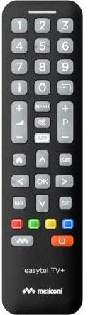 Meliconi Easytel TV+ Télécommande Universelle de télévision, contrôle également Les Fonctions de Base des Smart TVs